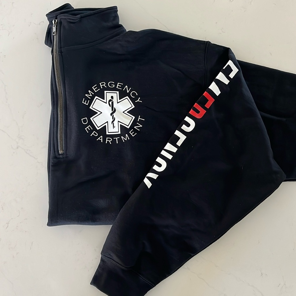 Quarter zip emergency department crew neck